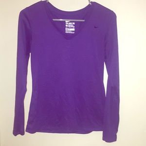 Small Nike Athletic Cut Purple Long Sleeve